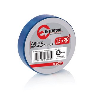 Стрічка ізоляційна 17мм*20м*0,15мм синя INTERTOOL IT-0020 171392 IT-0020 фото