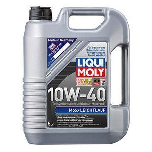 Масло моторное полусинтетическое LIQUI MOLY с молибденом MoS2 Leichtlauf 10W40 5л 138435 2184 фото