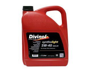 Масло моторное синтетическое DIVINOL Syntholight 505.01 5w40 5л 180522 180522 фото