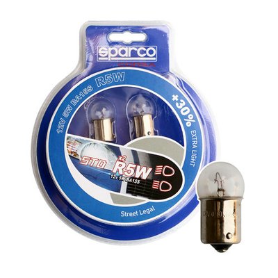Лампа розжарювання SPARCO G18 R5W 12V 5W +30% 2шт 168669 SPCB0011 фото