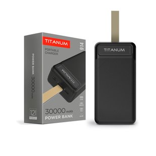 Портативна батарея PowerBank 30.000mAh TITANUM чорна 214171 TPB-914 фото