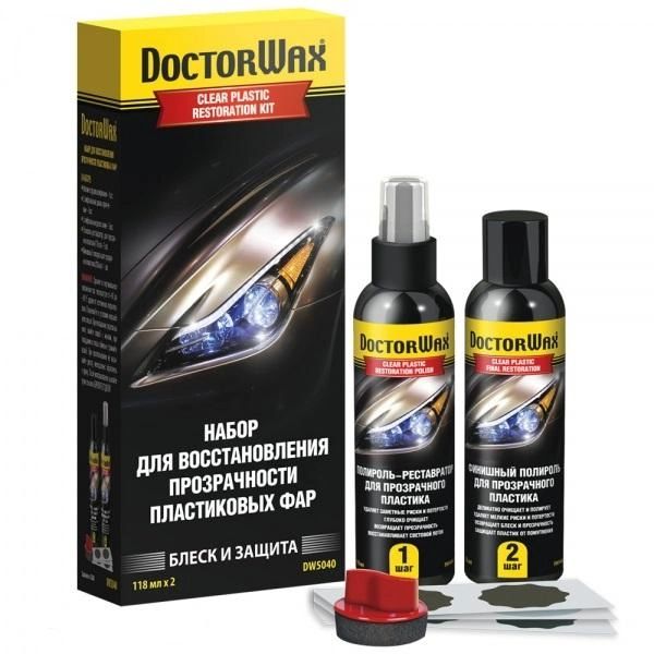 Набор для очистки и полировки прозрачных поверхностей DOCTOR WAX Clear Plastic Restauration Kit 2х118мл 213001 DW5040 фото