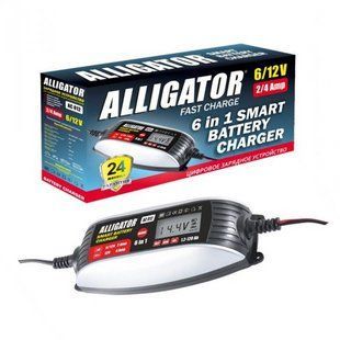 Зарядний пристрій інтелектуальний ALLIGATOR АКБ 6в1 6/12В,2/4А для АКБ 1,2-120 А/г 207754 AC812 фото