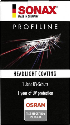 Керамічне захисне покриття для пластикових фар SONAX PROFILINE Headlight Coating UV-filter 201473 276541 фото