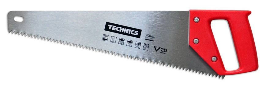 Ножовка по дереву, пластиковая ручка, 400мм Technics 41-070 193896 41-070 фото