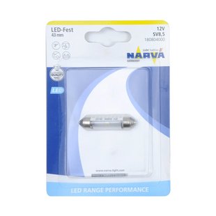 Лампа світлодіодна 12V 0.6W SV8.5-8 LED 43мм Festoon Narva 206331 180804000 фото