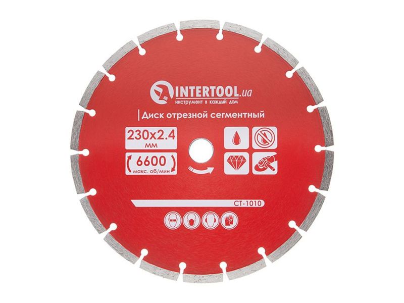 Диск отрезной сегментный алмазный, 230 мм, 22-24% INTERTOOL CT-1010 192946 CT-1010 фото