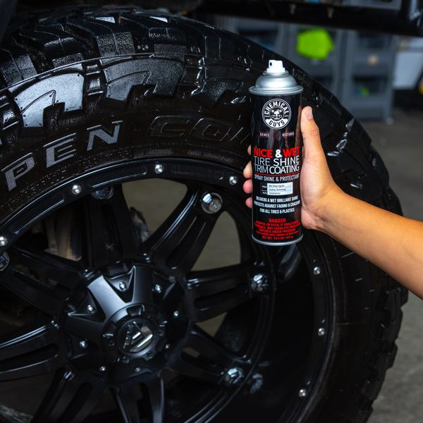 Средство для восстановления резины nice and wet tire shine trim coating aerosol Chemical Guys 340мл 208215 TVDSPRAY101 фото