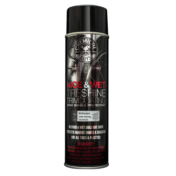 Средство для восстановления резины nice and wet tire shine trim coating aerosol Chemical Guys 340мл 208215 TVDSPRAY101 фото