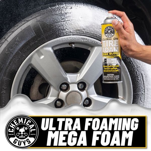 Средство для шин CLING ON TIRE FOAM HIGH GLOSS 3 IN 1 CLEANER, PROTECTANT, & DRESSI Chemical Guys 562мл 211853 TVDSPRAY103 фото