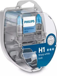 Лампа галогенная H1 12V 55W White Vision Ultra +60% Philips 2шт 207888 12258WVUSM фото