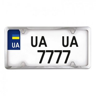 Рамка номерного знака CARLIFE нержавейка хром 4 отв. 204844 204844 фото