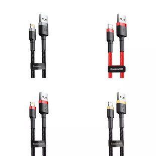 Кабель Baseus Cafule Lightning 2.4A 1m gray/black 208813 CALKLF-BG1 фото
