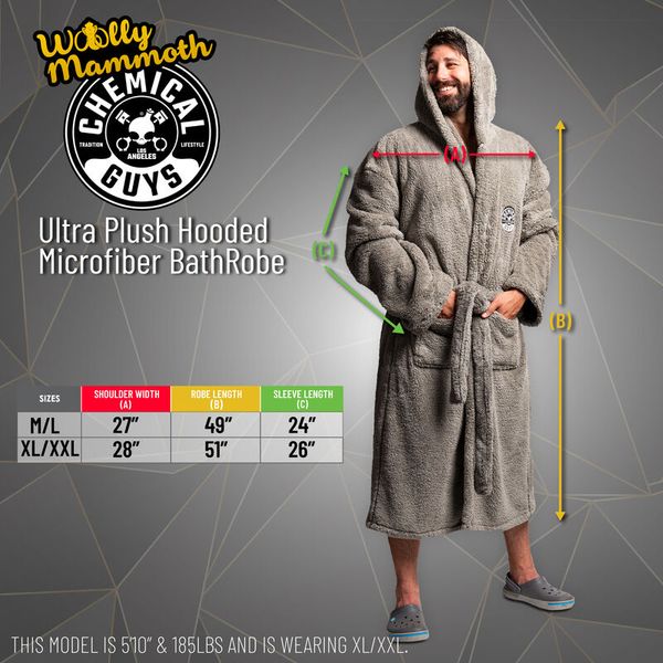 Халат мікрофібровий Chemical Guys Woolly Mammoth Bath Robe (M/L) 207404 SHE914A фото