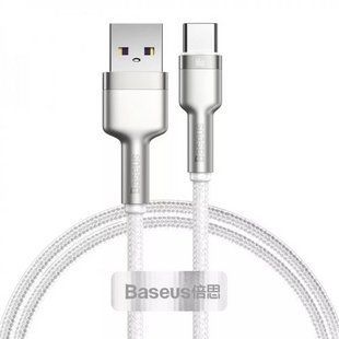 Кабель Baseus Cafule Metal Data Type-C 66W 1m white 208817 CAKF000102 фото
