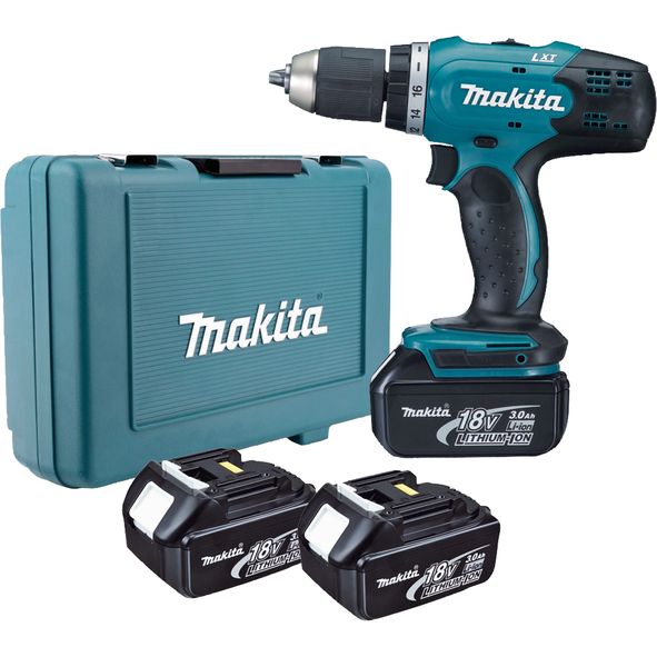 Дрель-шуруповерт аккумуляторный 18В 3Аг (BL1830x3) 42/27Нм Makita 197064 DDF453RFE фото