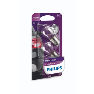 Лампа двухконтактная P21/5W Vision Plus +50% Philips 2шт 139946 12499VPB2 фото