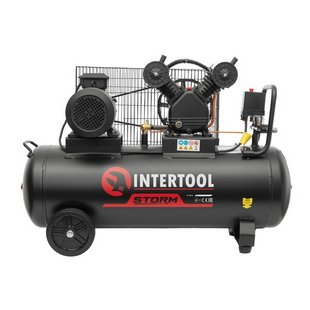 Компресор 100л 3кВт 380В 10атм 500л/хв.2циліндра INTERTOOL PT-0013 198284 PT-0013 фото