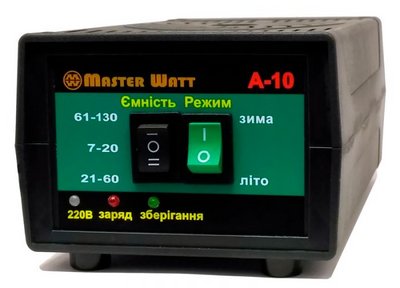 Зарядний пристрій Master Watt 12В 10А А-10 186060 186060 фото
