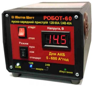 Пуско-зарядний пристрій Master Watt 12-24В 60/40А РОБОТ-60 193836 193836 фото