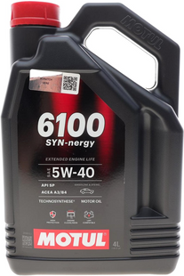 Масло моторное синтетическое MOTUL 6100 Syn-Nergy 5w40 4л 192922 192922 фото