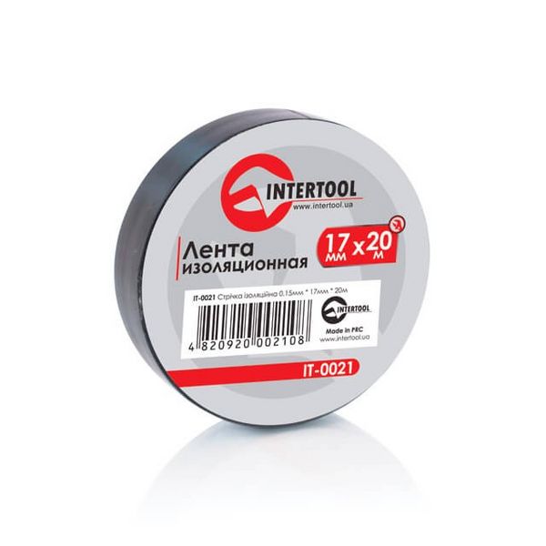 Лента изоляционная 17мм*20м*0,15мм черная INTERTOOL IT-0021 171393 IT-0021 фото