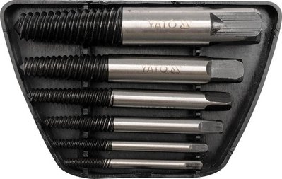 Набір екстракторів для зламаних гвинтів та шпильок YATO YT-0590 3-25мм 6шт 203641 YT-0590 фото