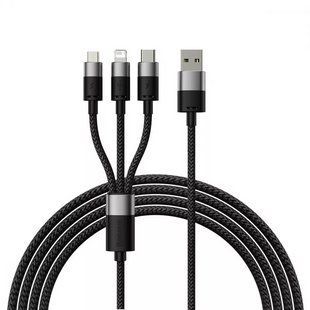 Кабель Baseus StarSpeed 3в1 3.5A 1.2m black 213331 449190001 фото