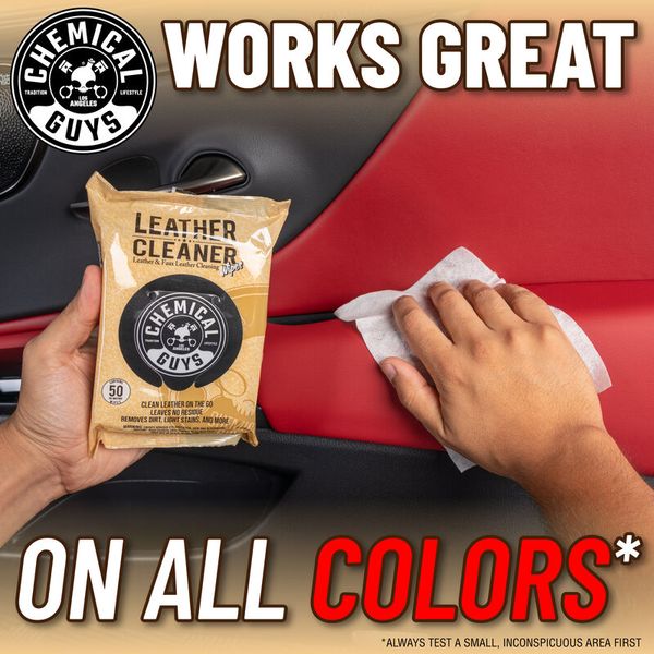 Салфетка для кожи,винила,искусственной кожи Chemical Guys LEATHER CLEANER WIPES 208529 PMW_SPI208_50 фото