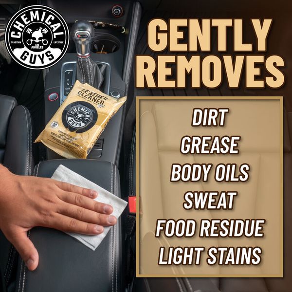 Салфетка для кожи,винила,искусственной кожи Chemical Guys LEATHER CLEANER WIPES 208529 PMW_SPI208_50 фото